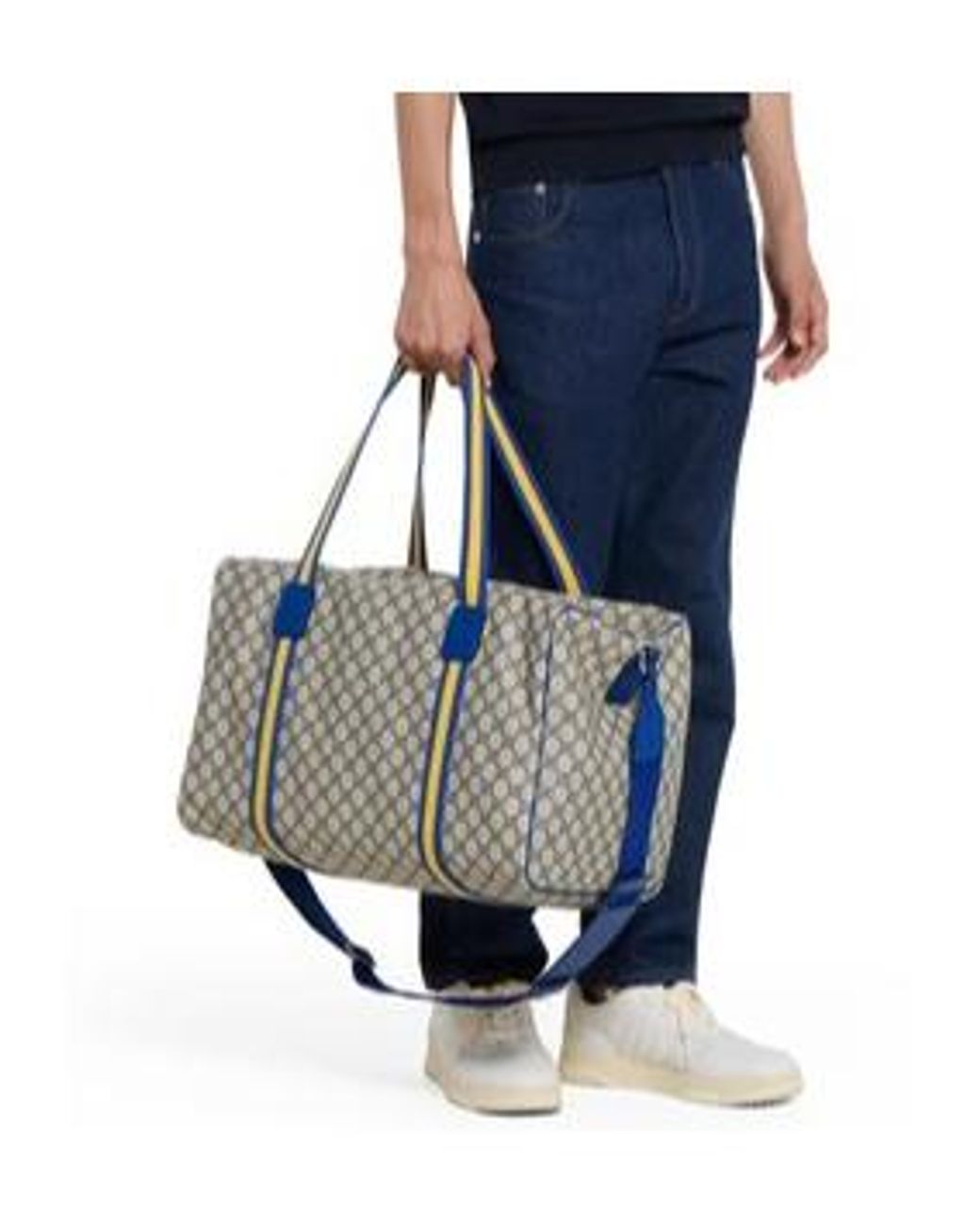 Gucci Blue Medium Duffle Bag With Web for men