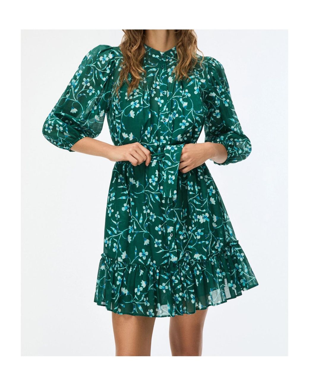iBlues Green Printed Dress