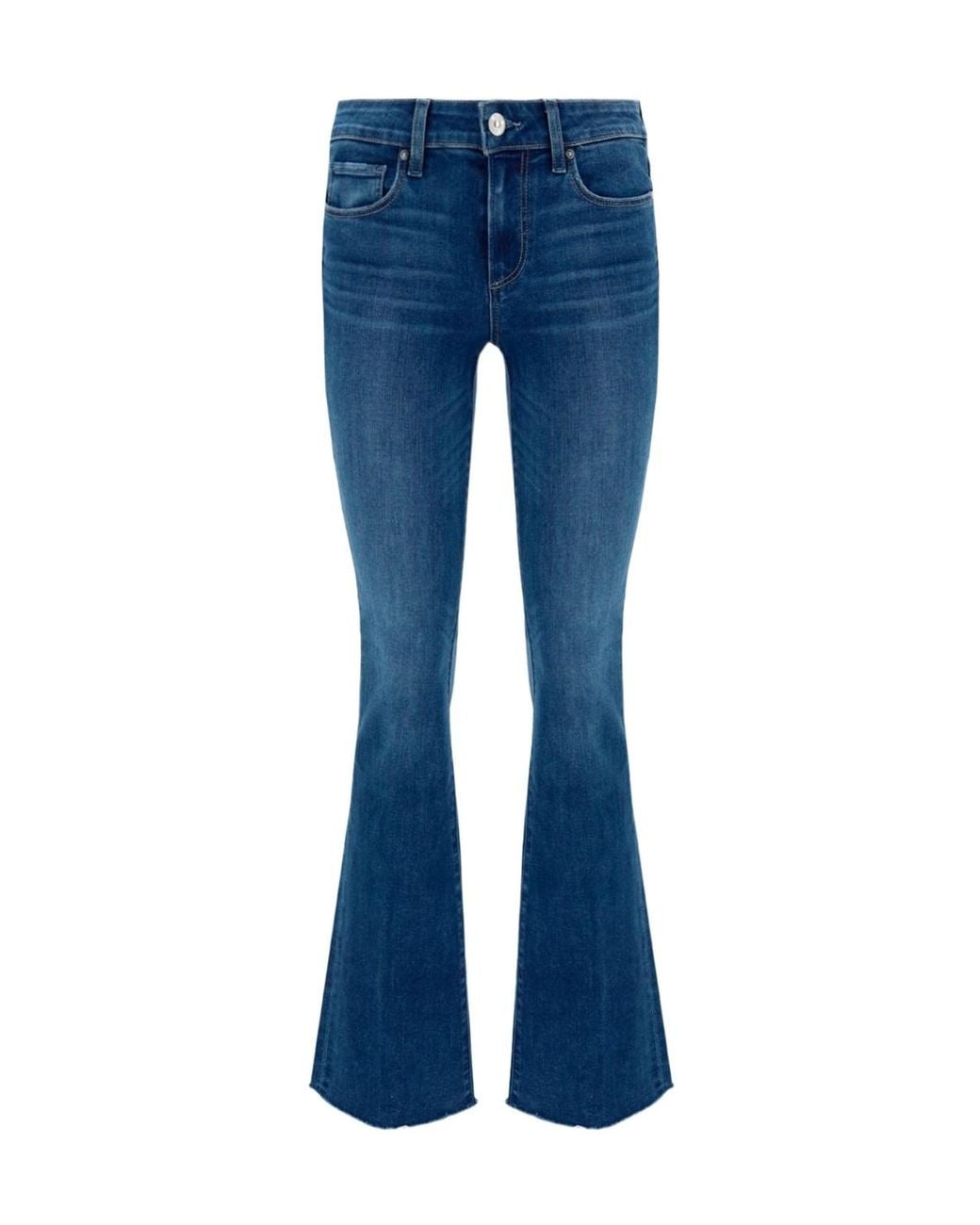 PAIGE Blue Bootcut Cotton-Blend Jeans