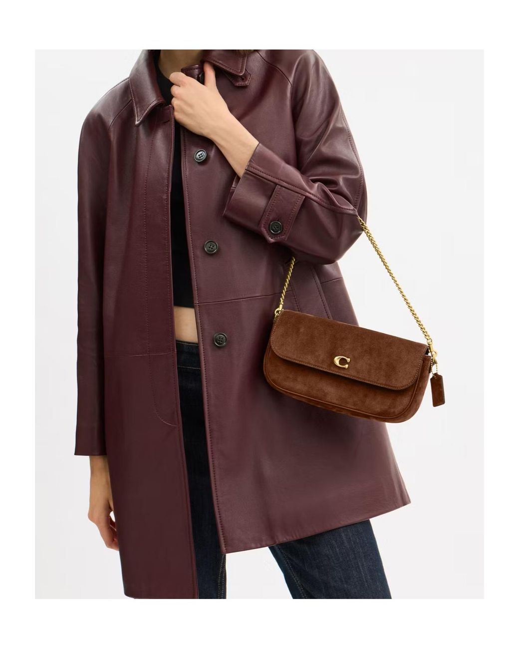 COACH Brown Brook Flap Chain Bag
