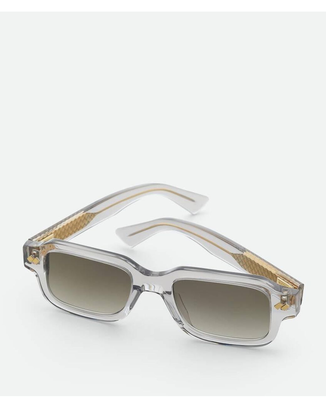 Bottega Veneta Multicolor Intrecciato Rectangular Sunglasses