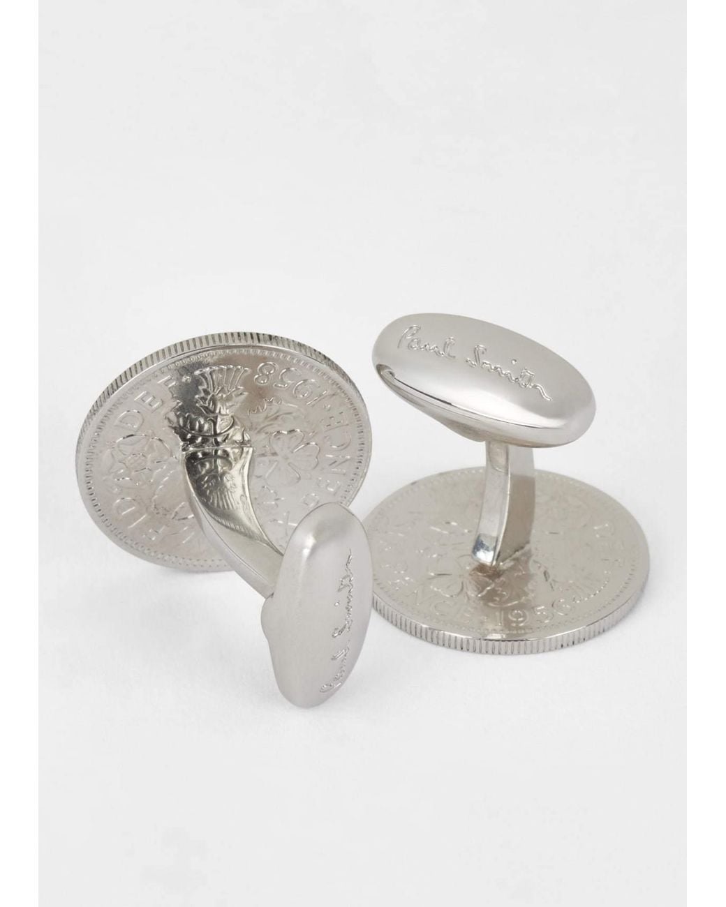 Paul Smith White Coin Motif Cufflinks for men