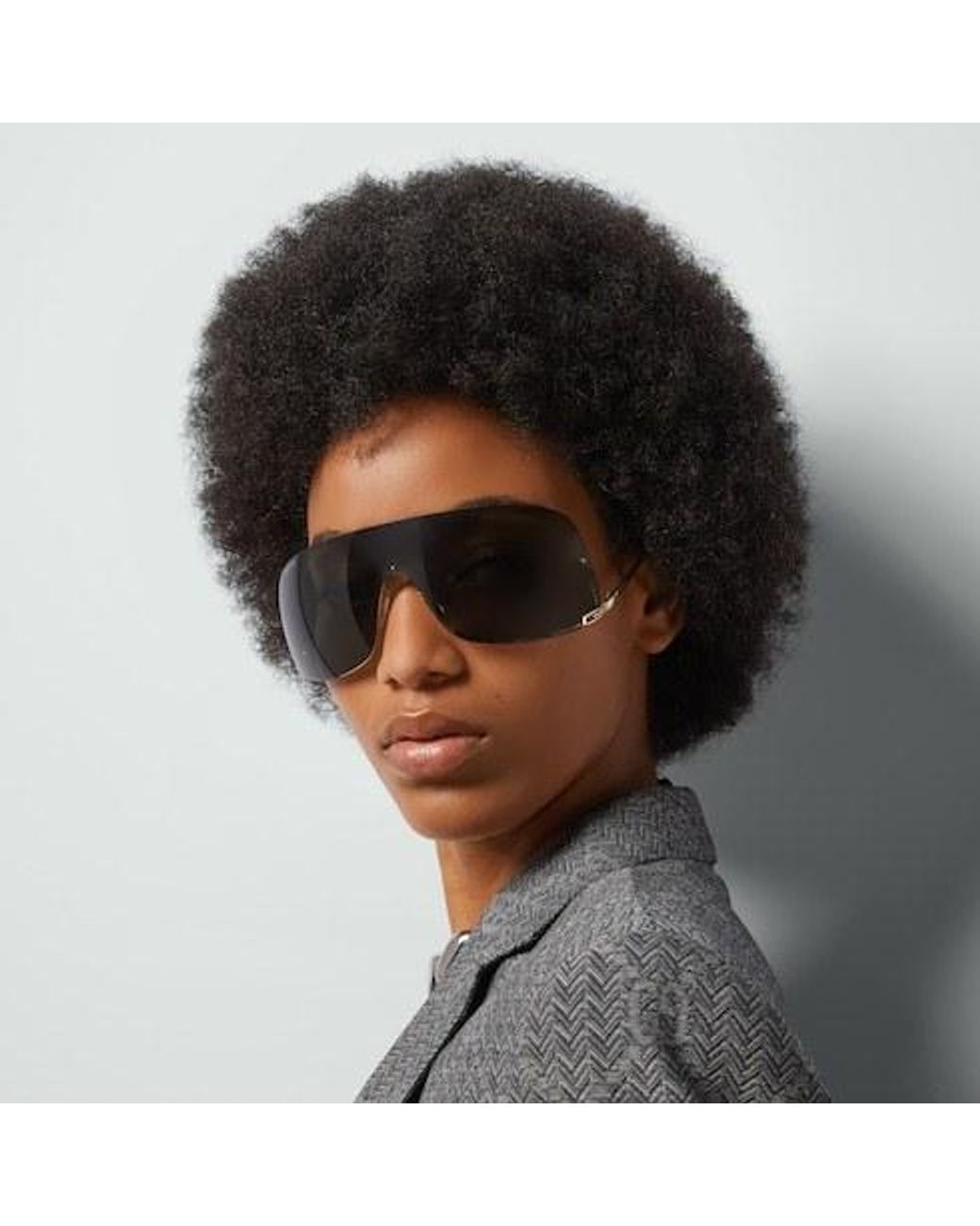 Gucci Gray Eyewear Shield Frame Sunglasses for men