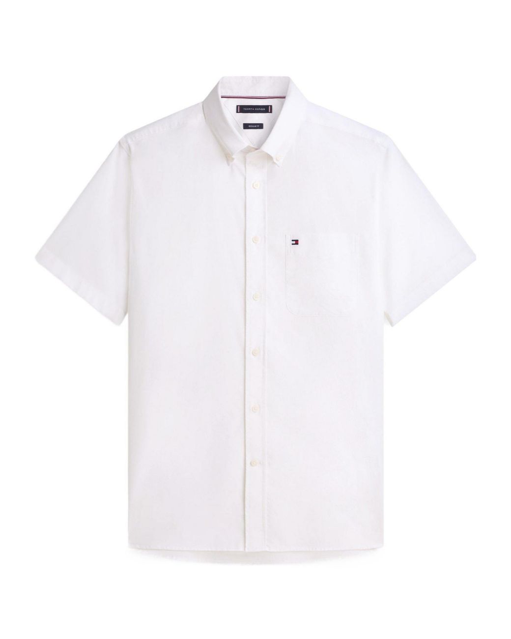 Tommy Hilfiger White Buttondown Collar Shortsleeve Shirt for men