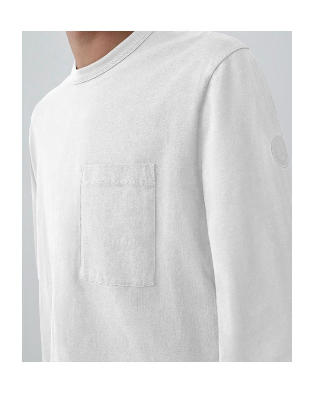 Canada Goose White Gladstone Long Sleeve T-Shirt for men