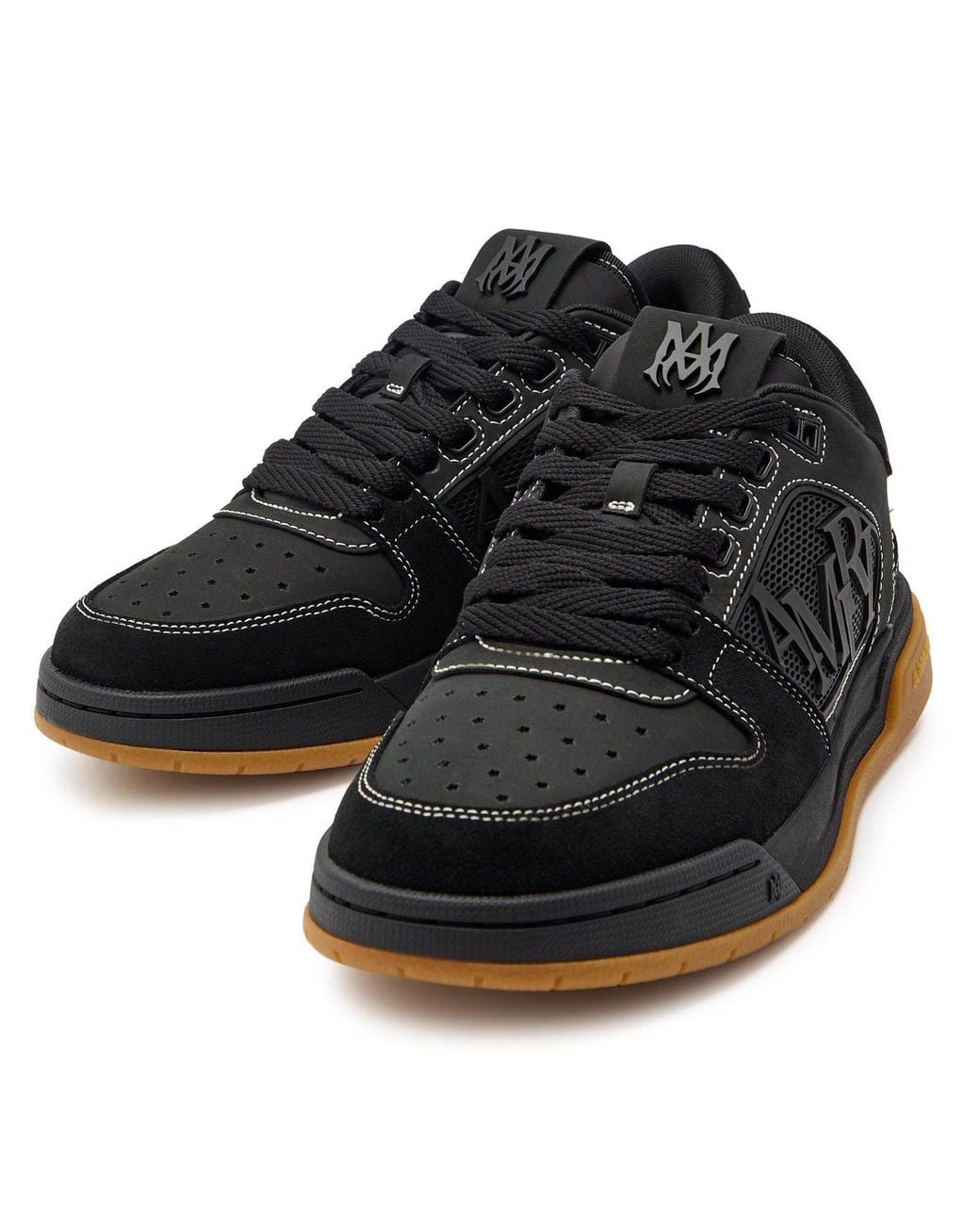 Amiri Black Patchwork Low-Top Casual Sneakers for men