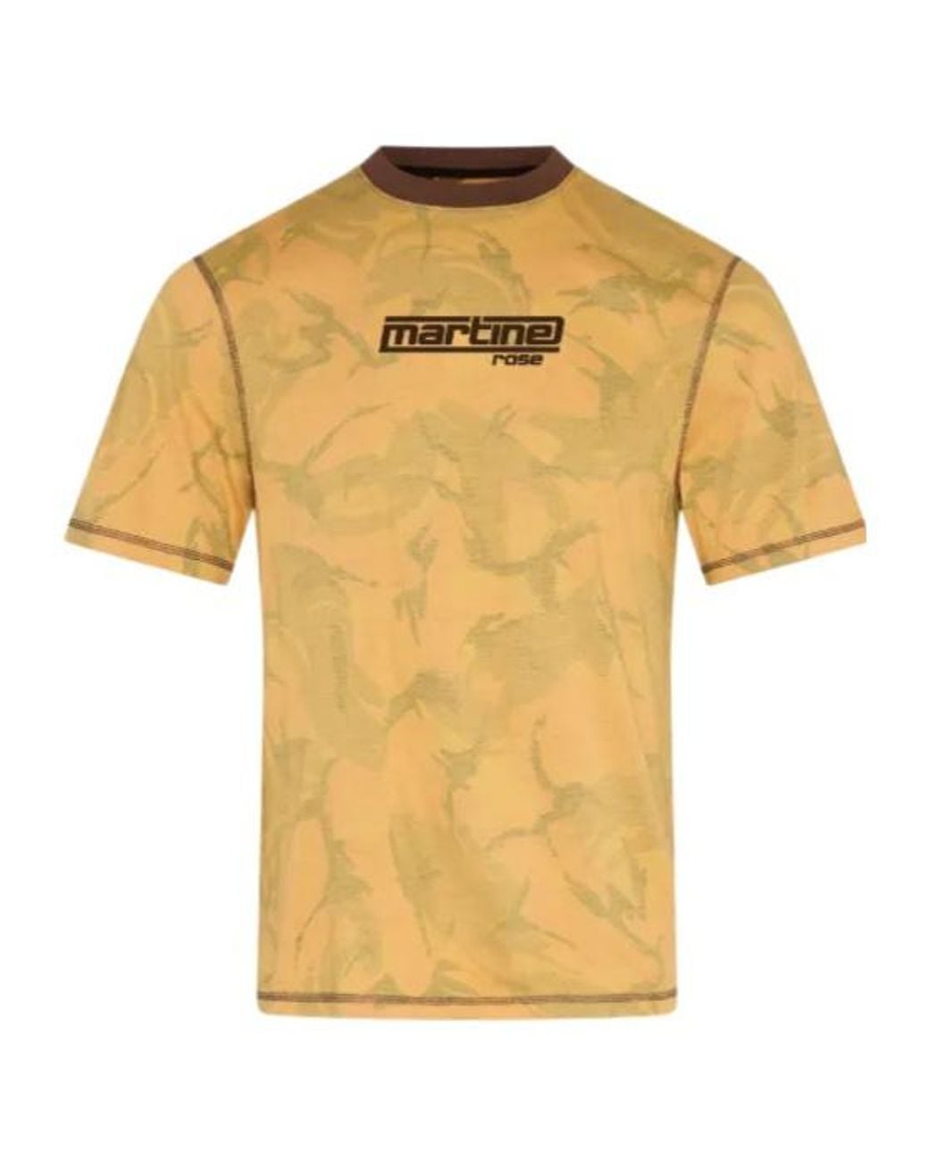 Martine Rose Yellow Camouflage-Print T-Shirt for men