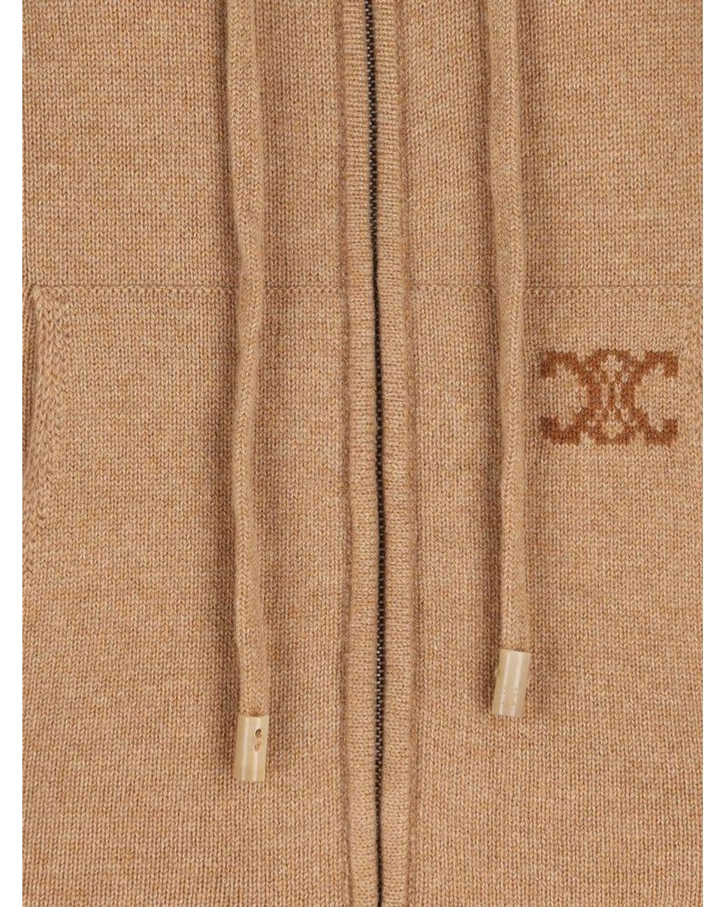 Céline Brown Zip-Up Hoodie