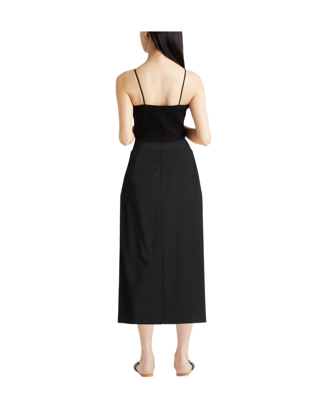 Sportmax Black Wool Pencil Skirt