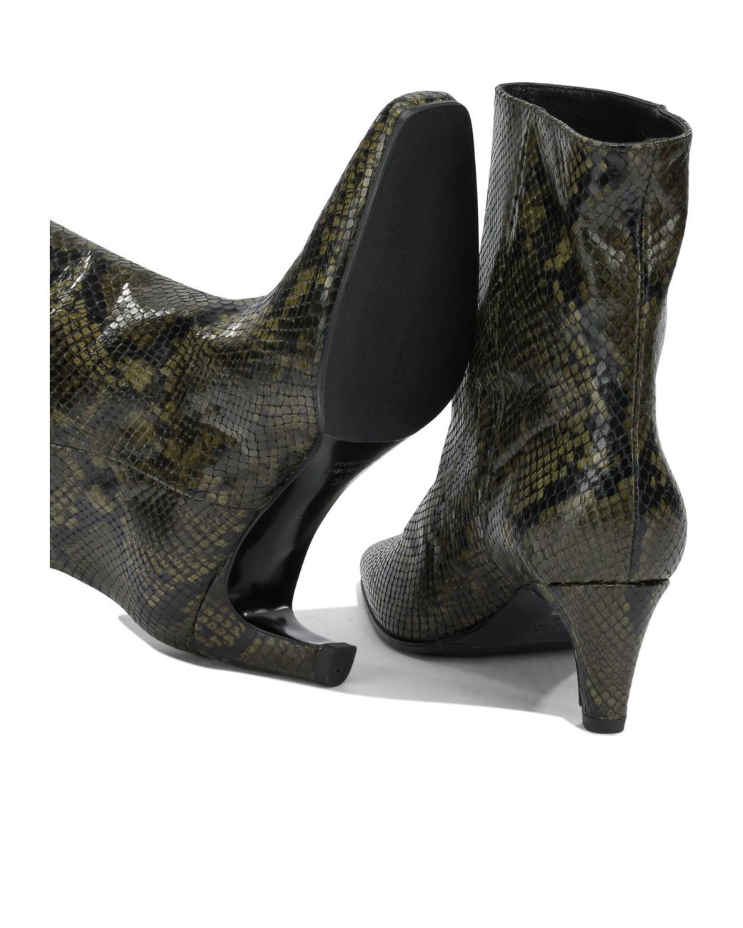 Strategia Green Pointed Ankle Boots