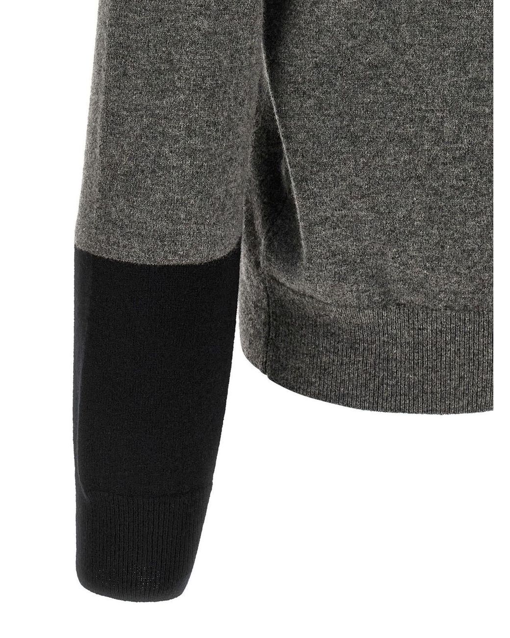Comme des Garçons Gray Comme Des Garçons Shirt Color-Block V-Neck Knitted Sweater for men