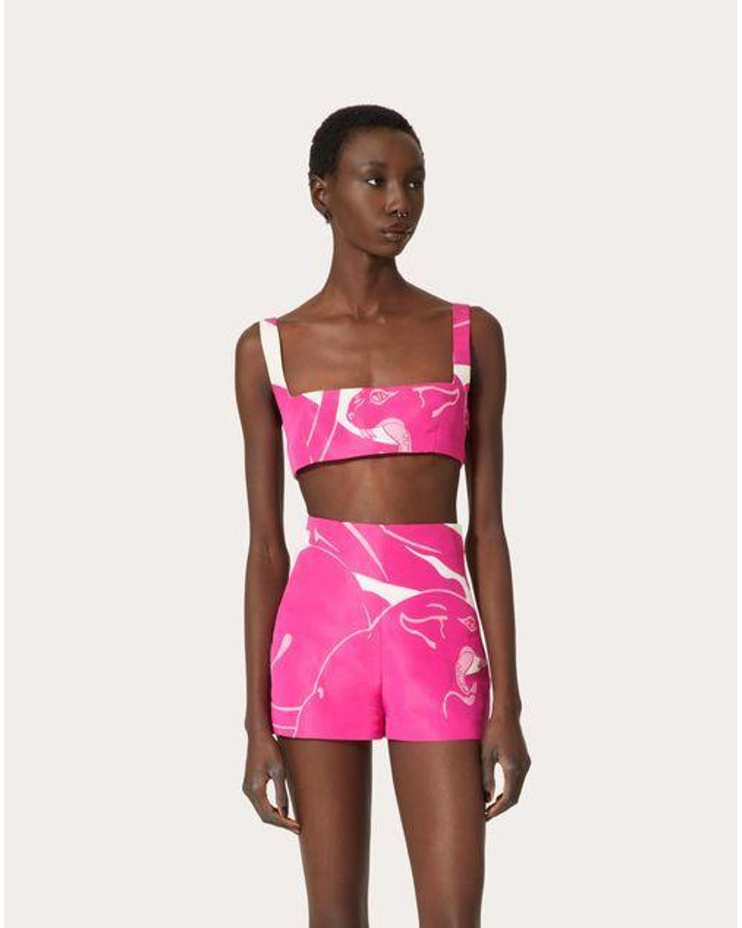 Valentino Pink Sleeveless Cropped Top