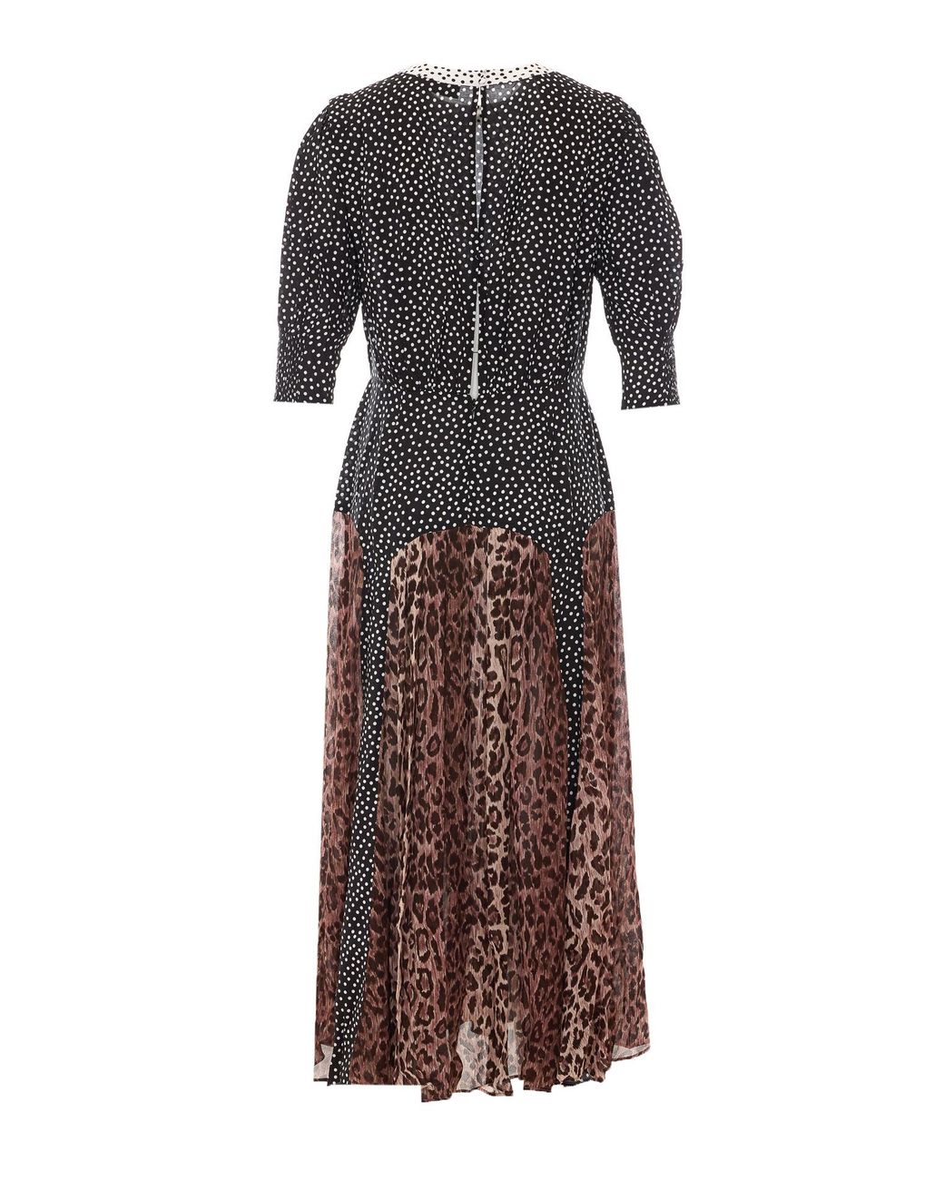 Rixo Brown Polka Dot Leopard Maxi Dress