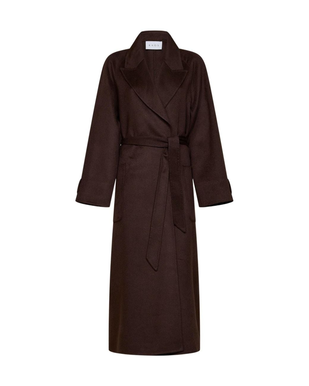Kaos Brown Long-Sleeved Belted Coat