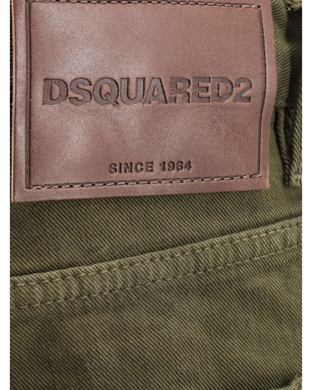 DSquared² Green Logo Patch Slim-Fit Jeans for men