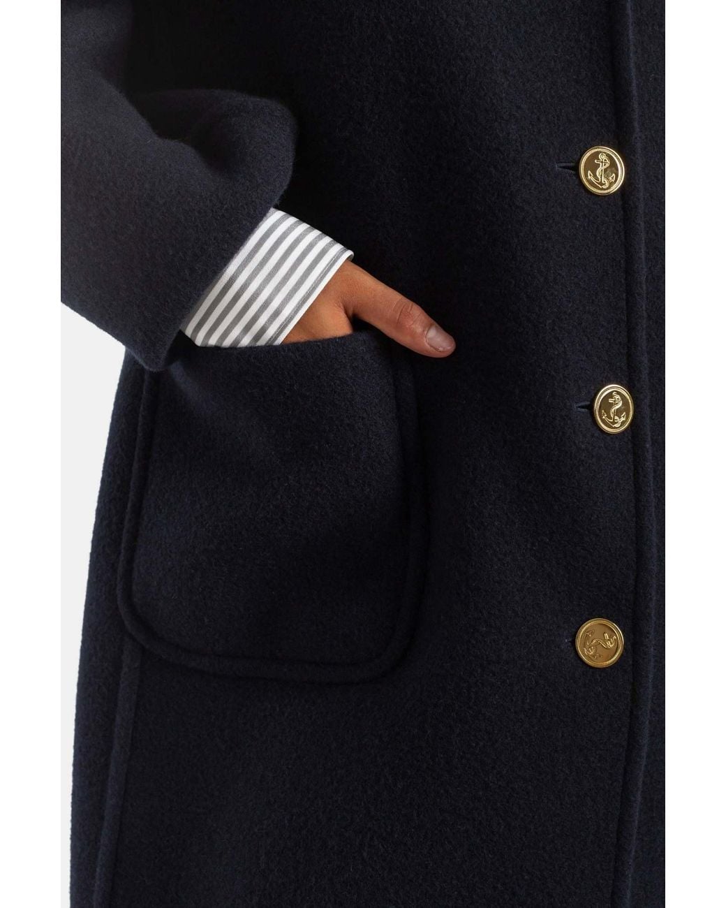 Thom Browne Black Bell Sleeve Boiled Wool Overcoat
