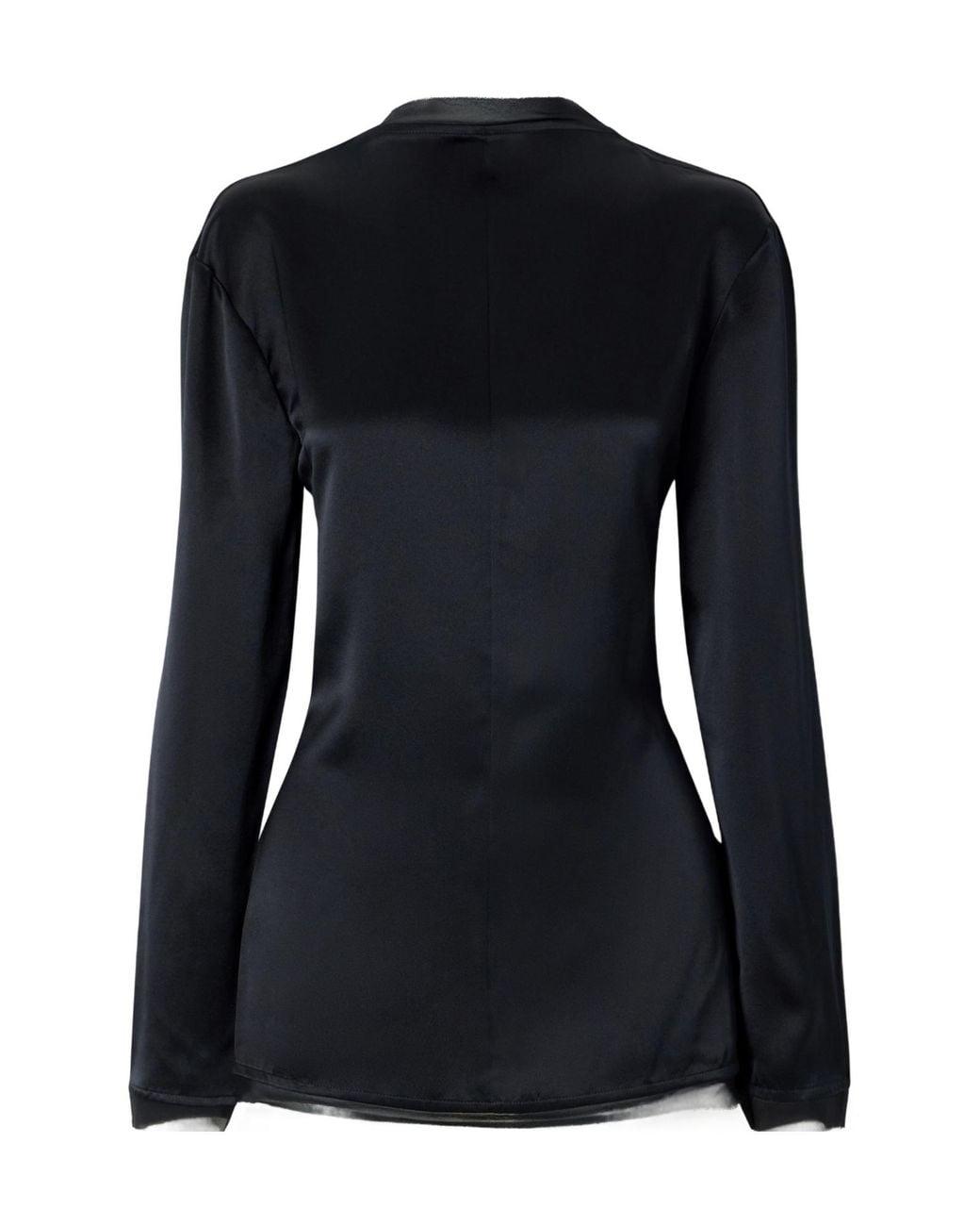 TOVE Black Open-Back Tie-Detailed Silk Blouse