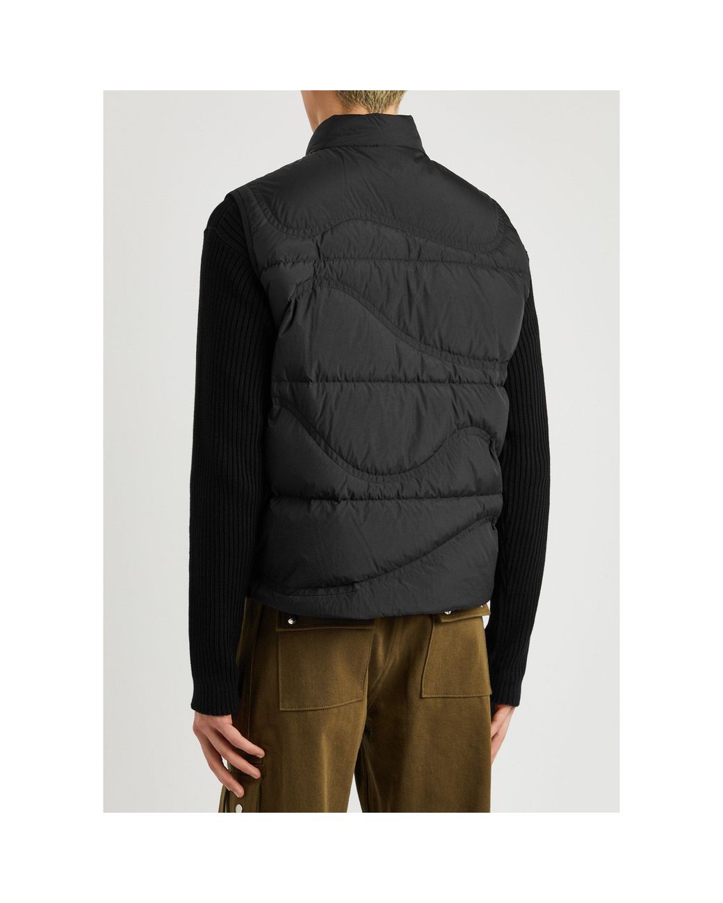 Moncler Black Textured Down Vest for men