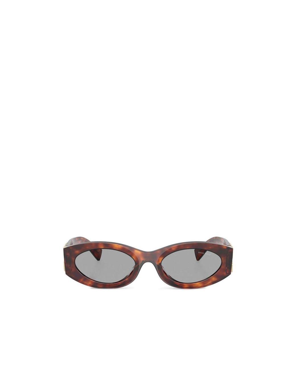 Miu Miu White Eyewear Oval-Frame Sunglasses