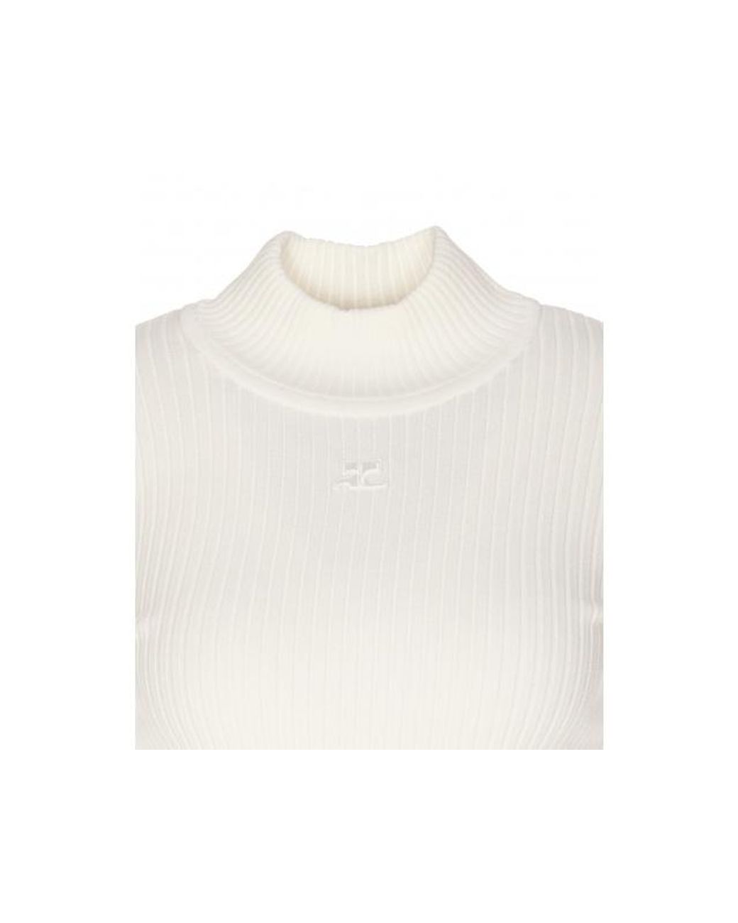 Courreges White Courrèges High Neck Knitted Jumper