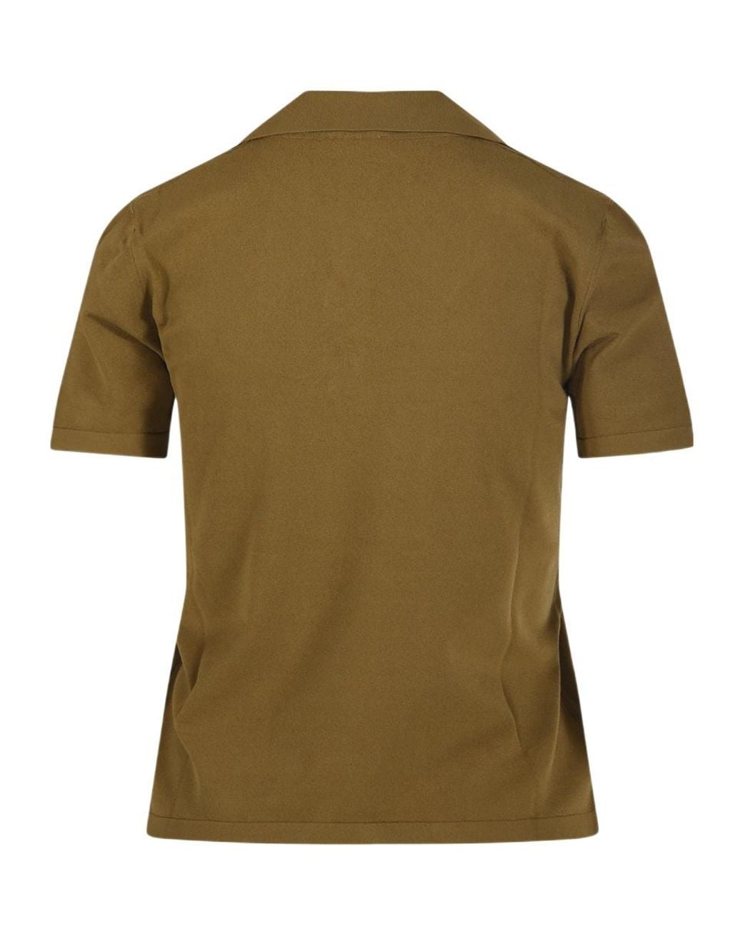 Roberto Collina Green Open Collar Polo Top