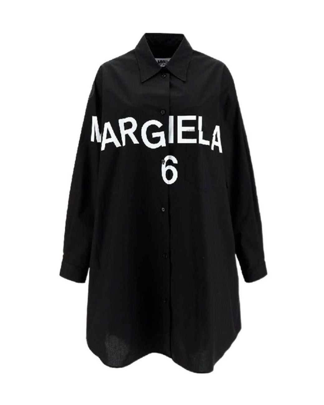 Maison Margiela Black 6 Logo Shirt Dress
