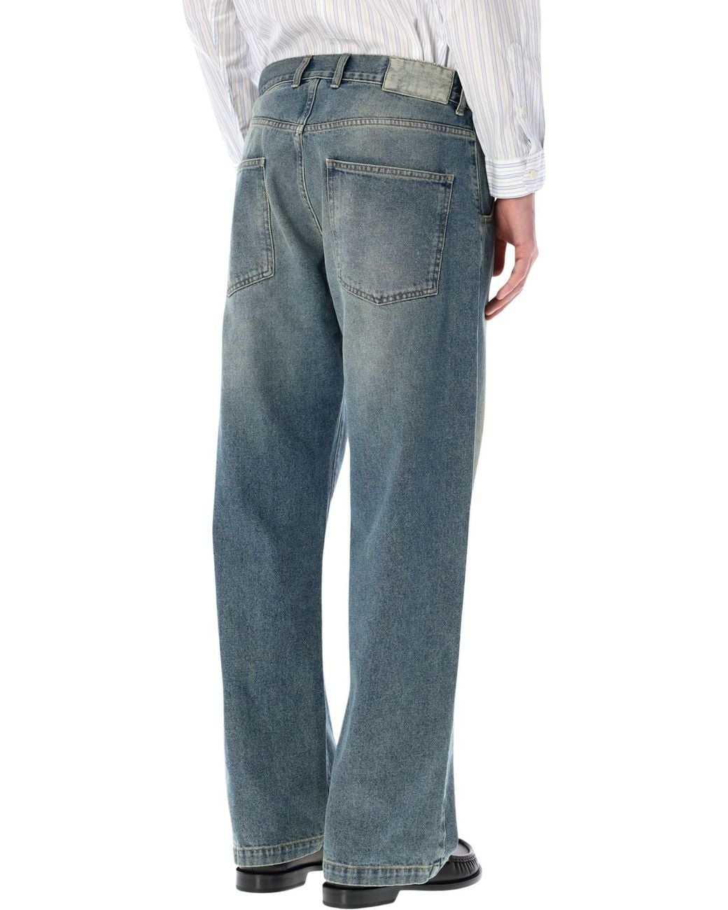 mfpen Blue Relaxed Straight-Leg Jeans for men