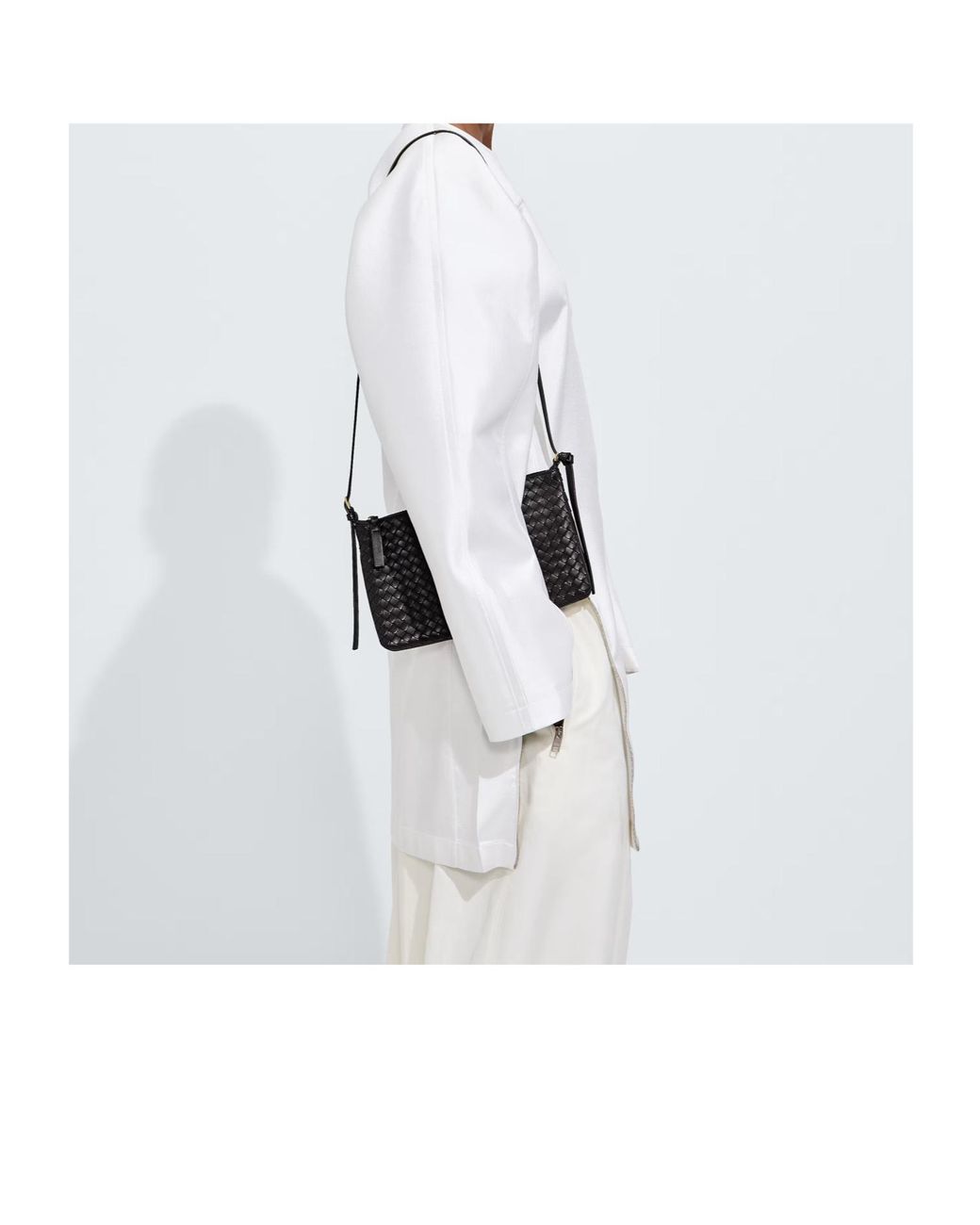 Bottega Veneta Black Leather Gemellini Pouch