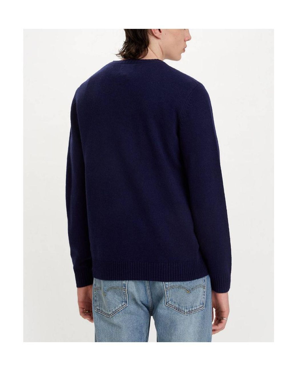 Levi's Blue Long-Sleeved Round Neck Sweater for men