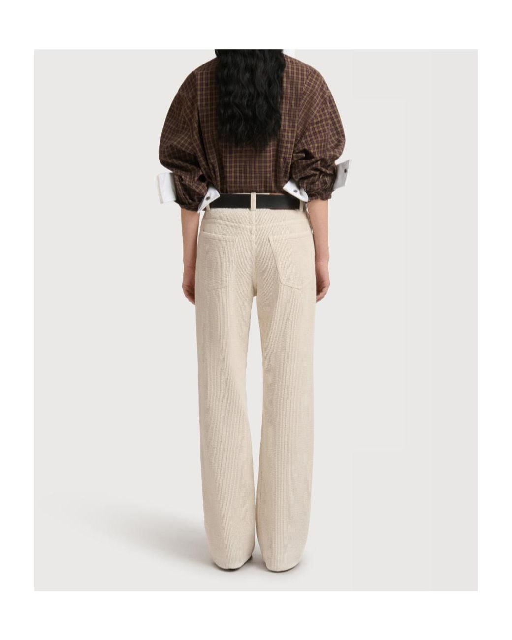 Marni Natural Corduroy Straight-Leg Pants