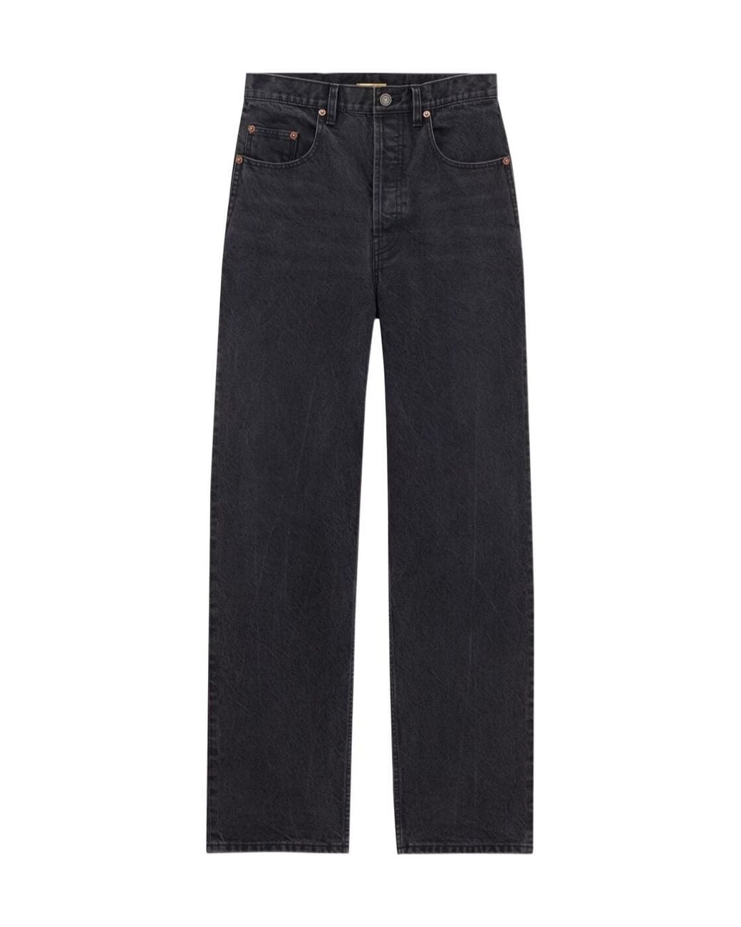 Saint Laurent Blue Carrot-Fit High Waist Jeans