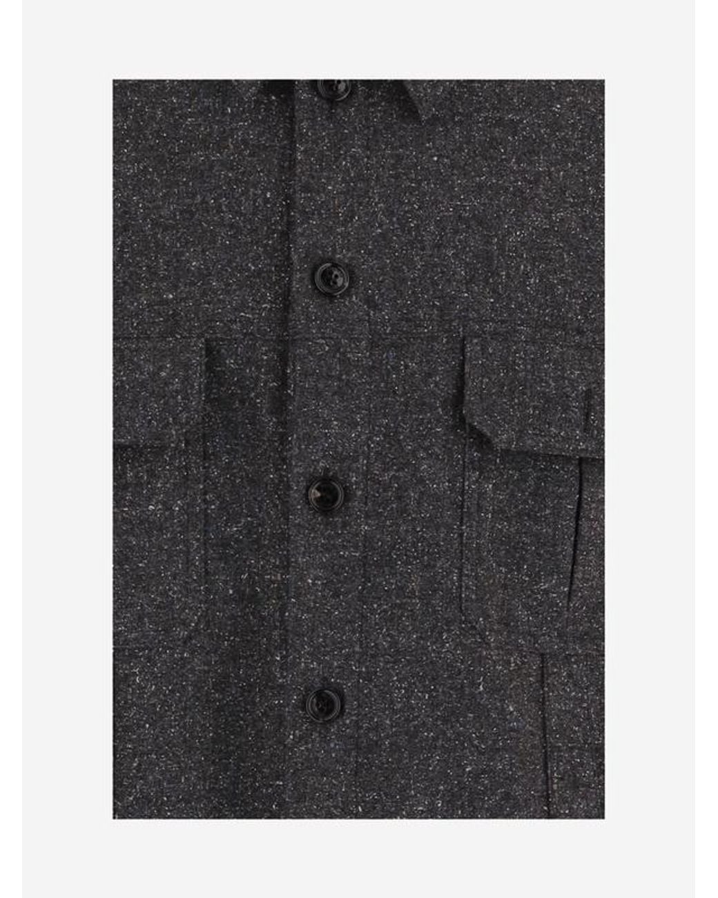 Valentino Black Vlogo Plaque Button-Up Jacket for men