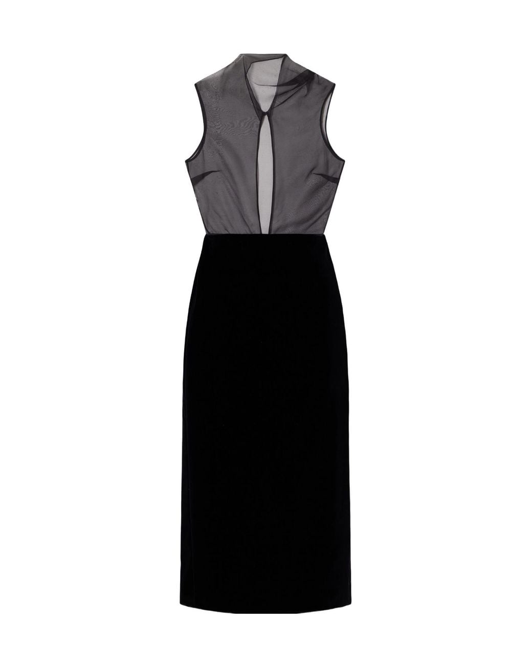 Brandon Maxwell Black The Delphine Silk-Organza And Cotton-Blend Velvet Midi Dress