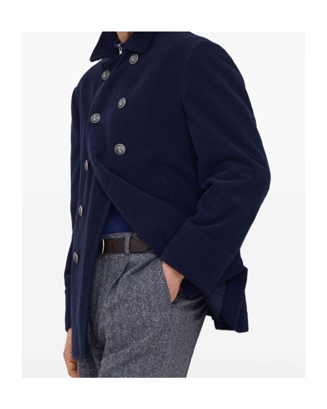 Brunello Cucinelli Blue Cashmere Suit-Type Jacket for men