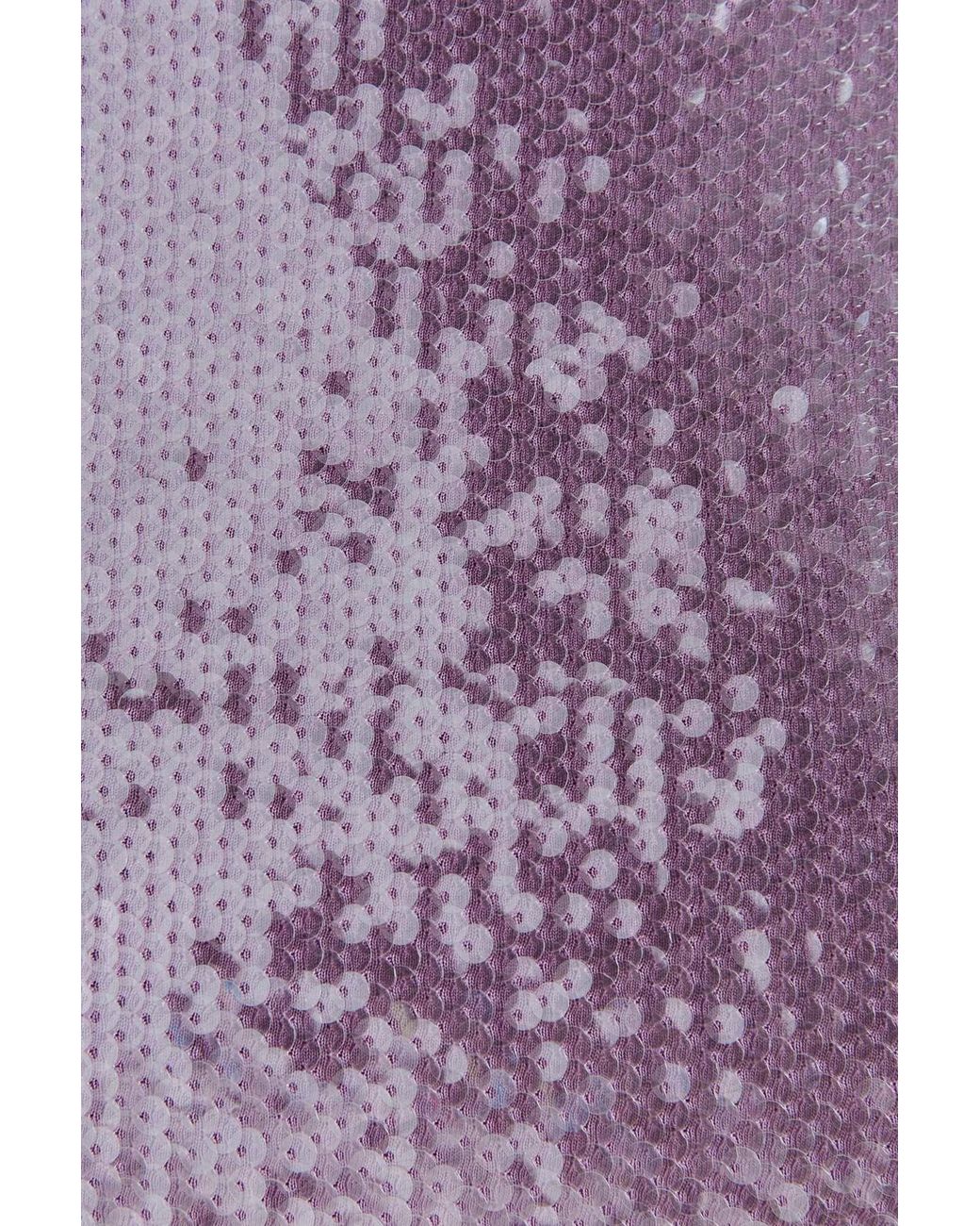 ROTATE BIRGER CHRISTENSEN Purple Sequinned High-Neck Cropped Top