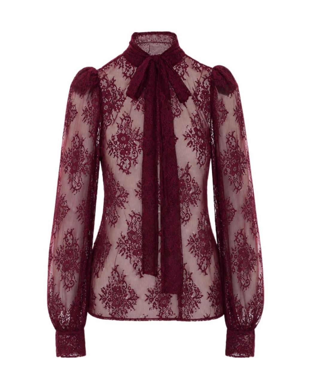 Aniye By Red Sheer Lace Bow-Tie Blouse