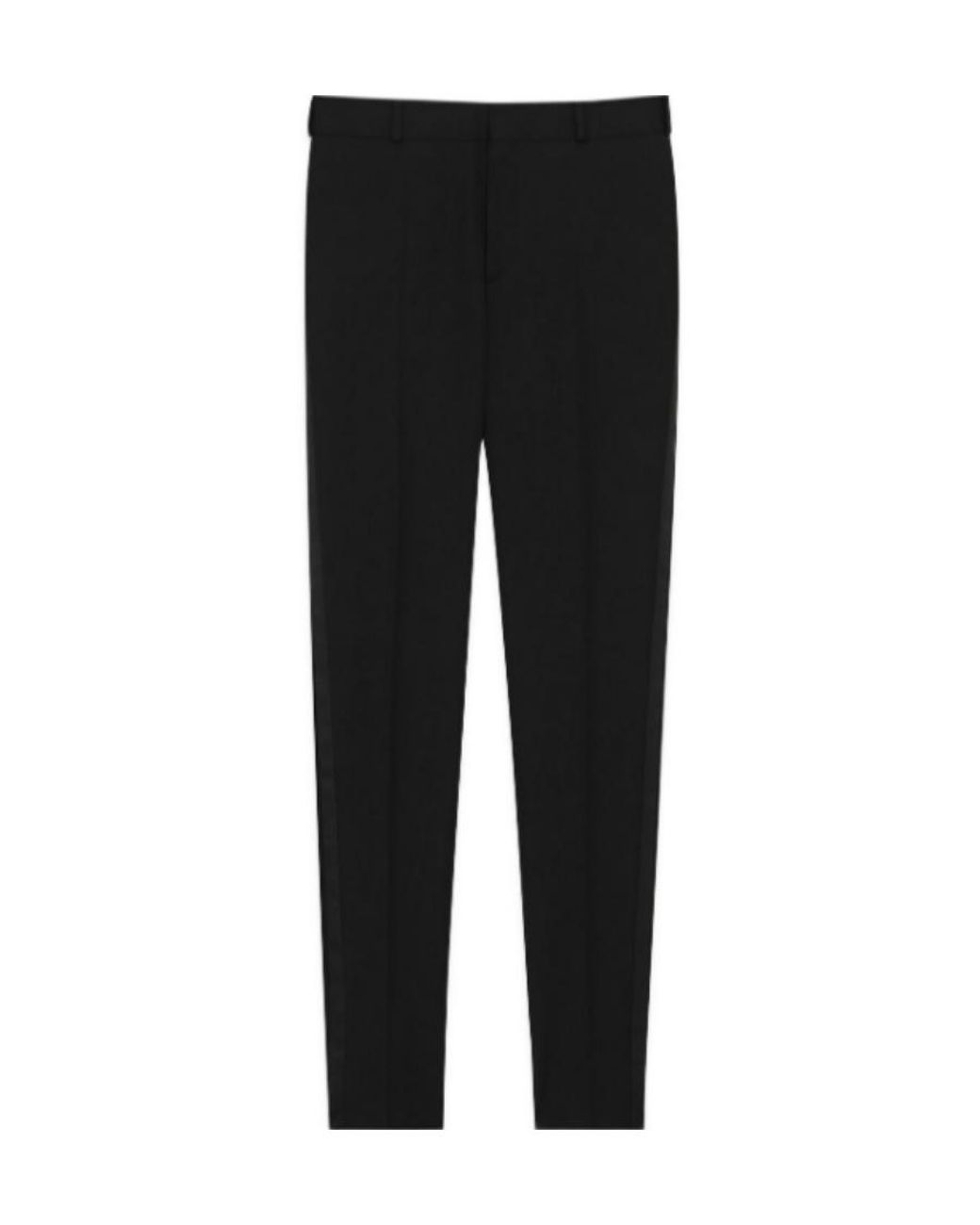 Saint Laurent Black Tuxedo Straight Leg Pants