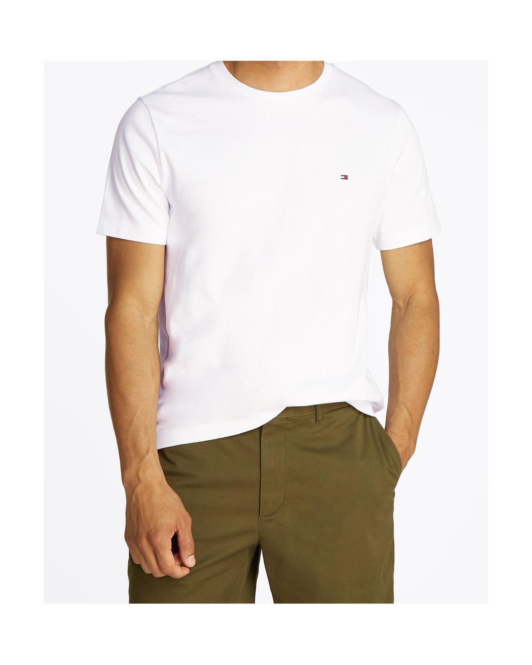 Tommy Hilfiger White Logo Short Sleeve T-Shirt for men