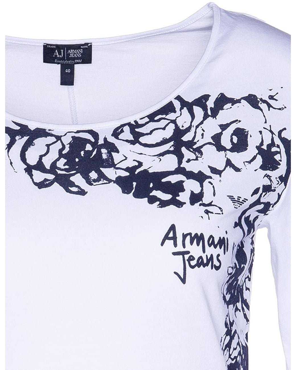 Armani Jeans Blue Printed T-Shirt