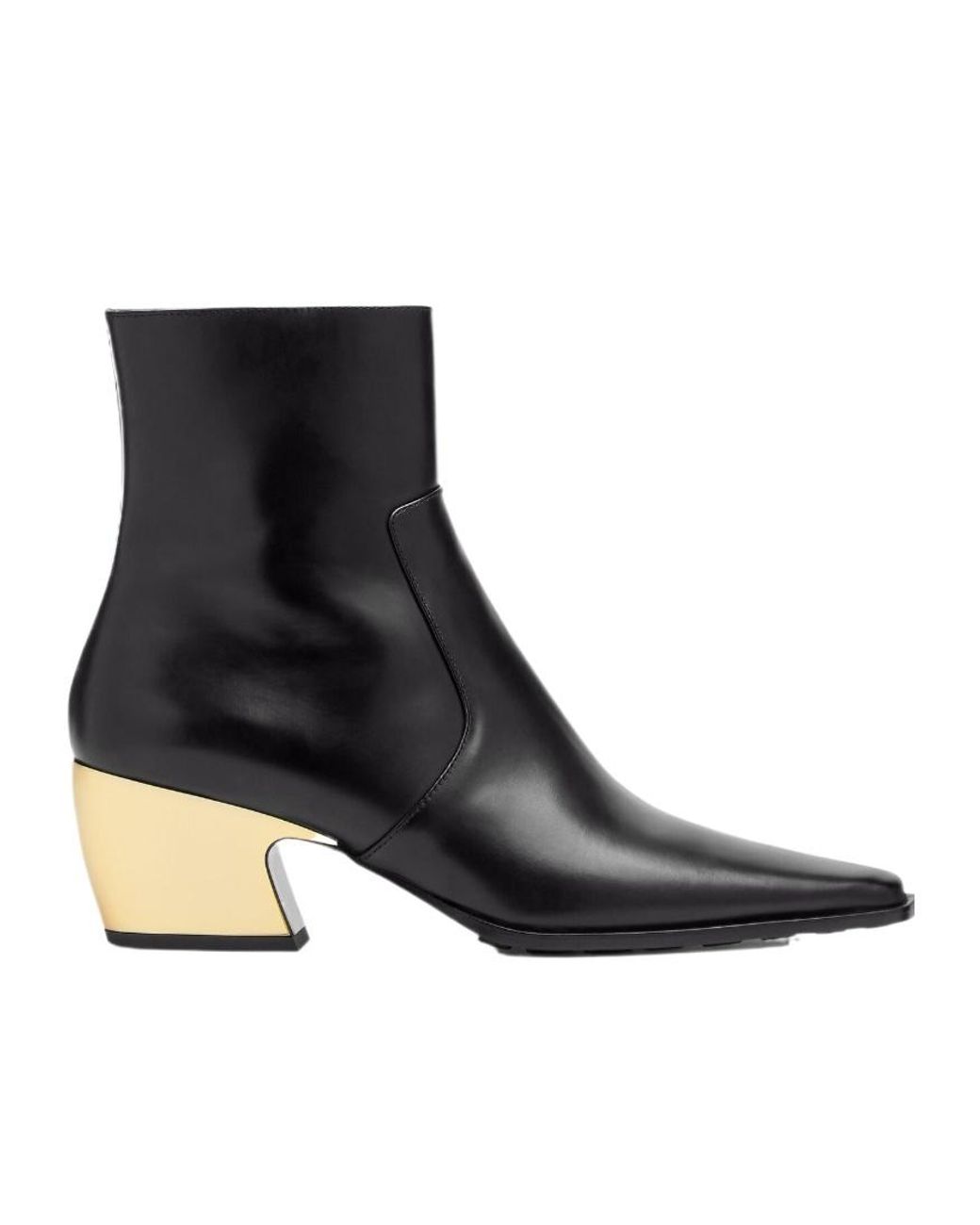 Bottega Veneta Black Tex Ankle Boots