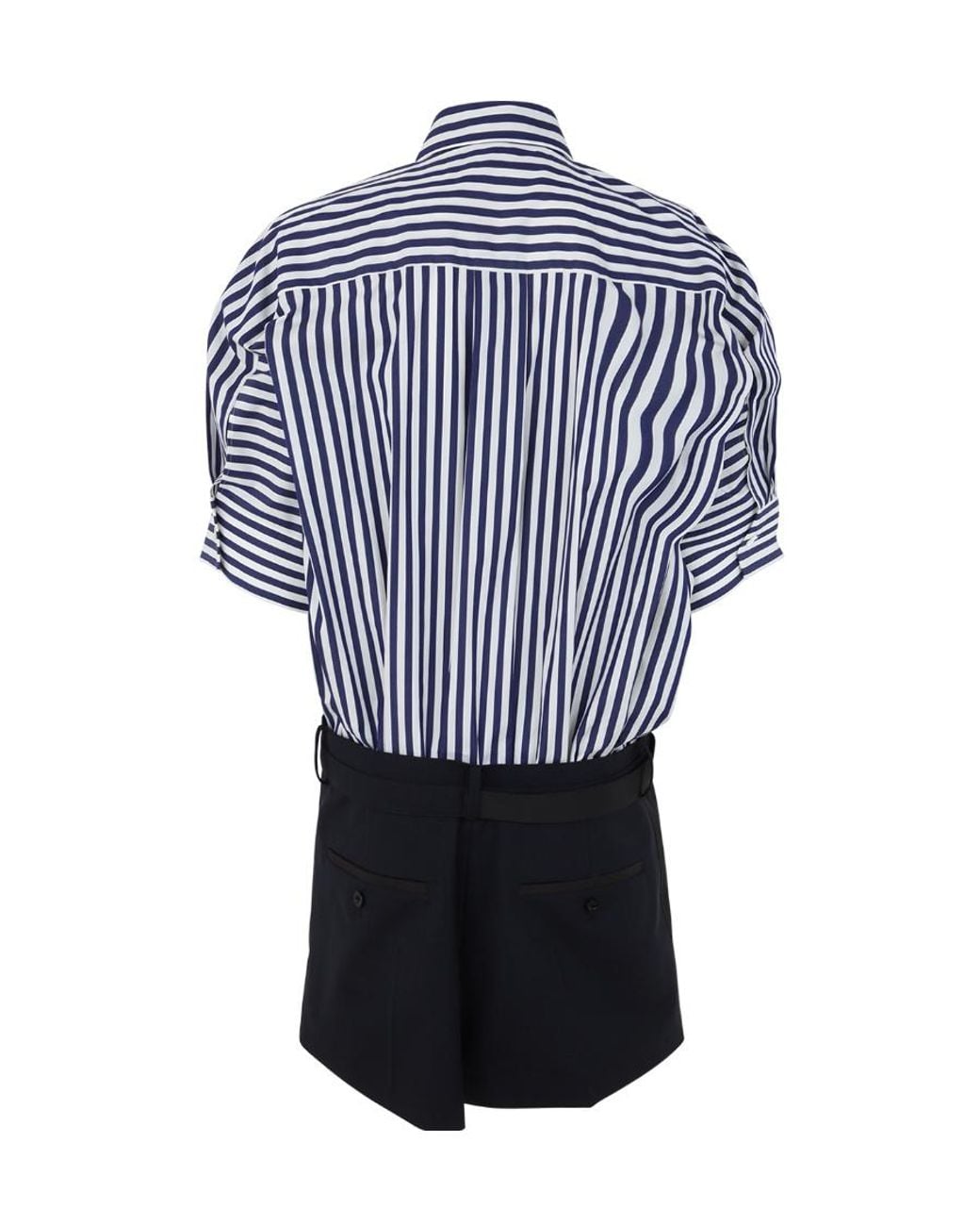 Sacai Blue Midi Cotton Poplin Dress