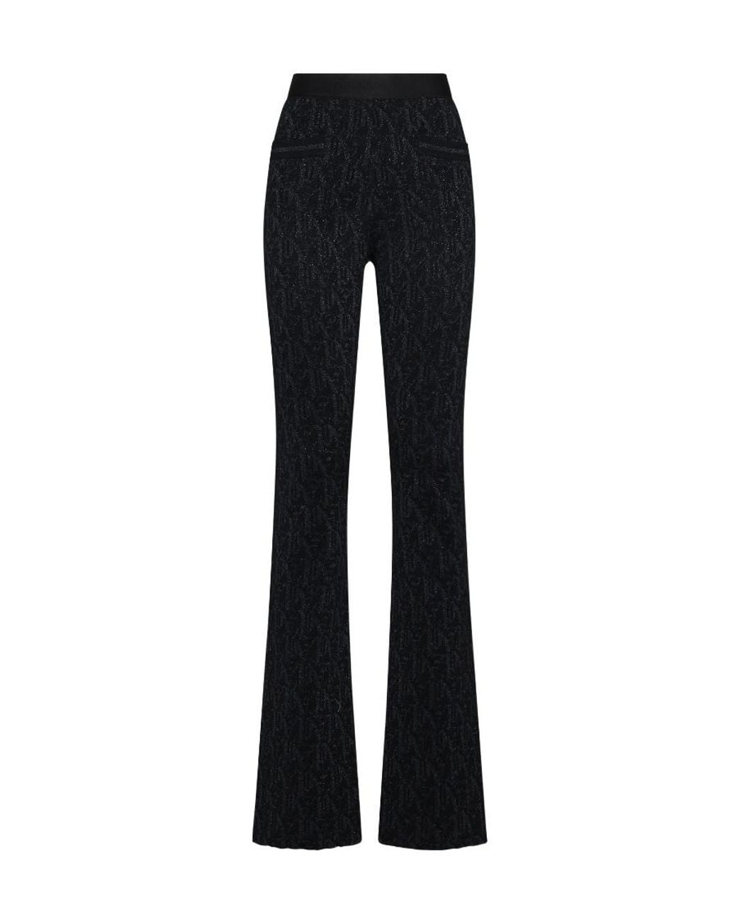 Palm Angels Black Monogram Jacquard Knitted Pants