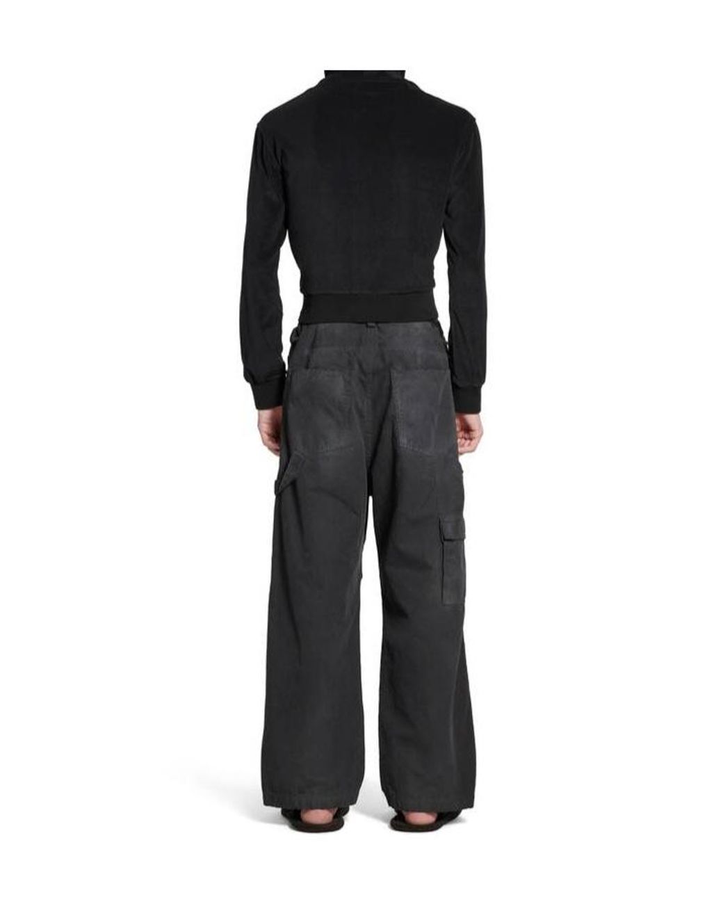 Balenciaga Gray Cropped Cargo Pants for men