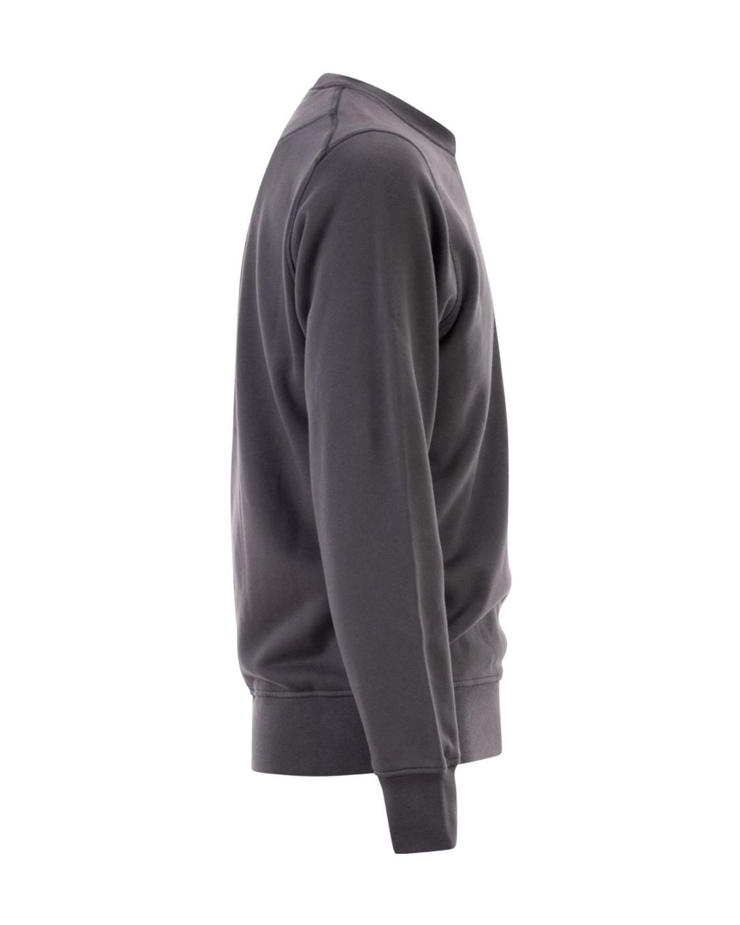 Stone Island Gray Logo Patch Crewneck Sweatshirt for men
