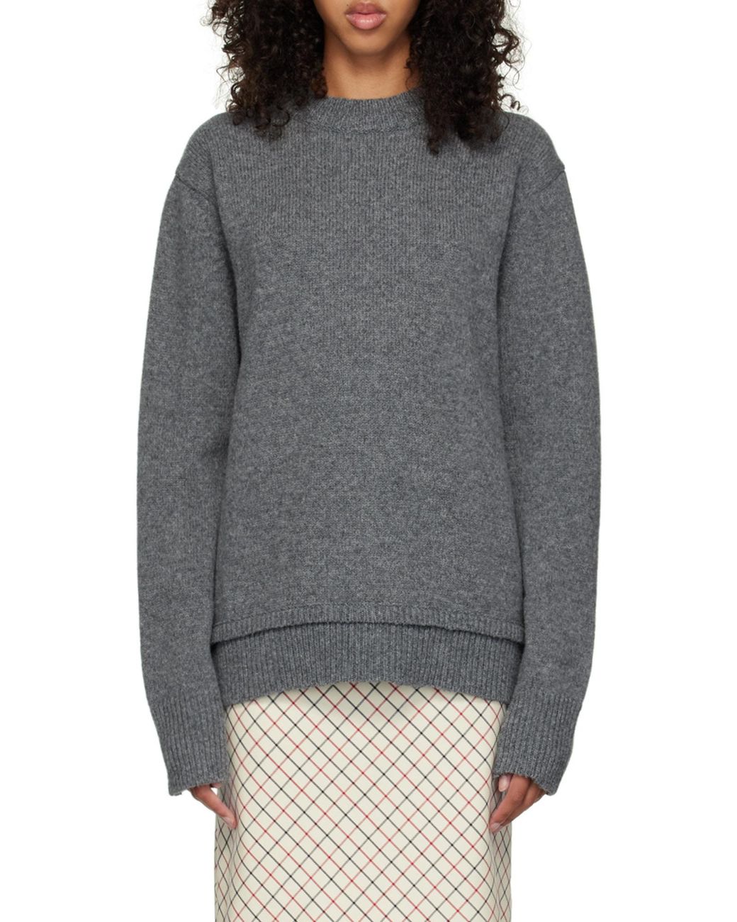 Maison Margiela Gray Classic Crewneck Jumper for men