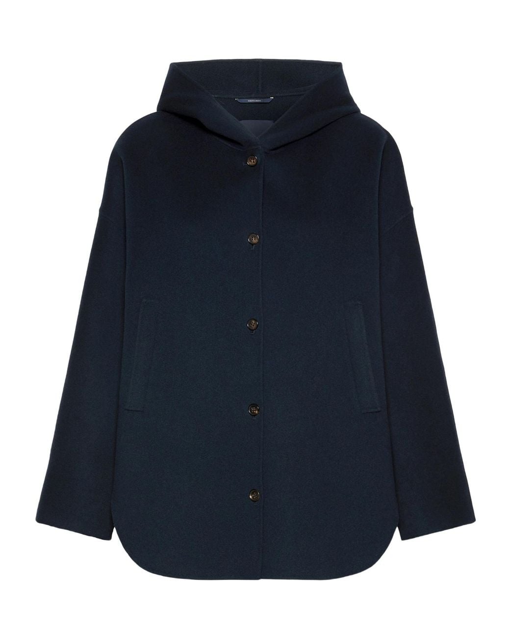Max Mara Blue 'S Hooded Drop Coat