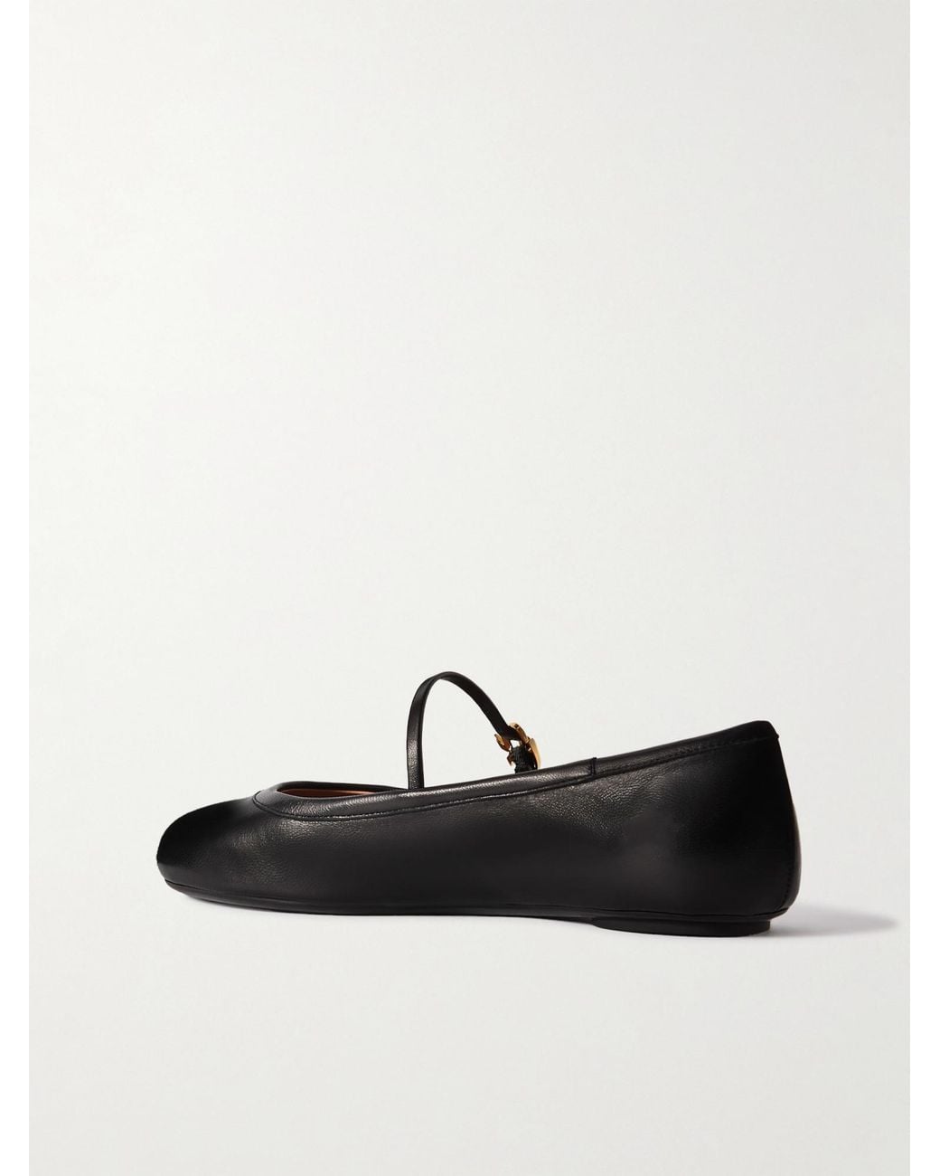 Gianvito Rossi Black Carla Leather Mary Jane Ballet Flats