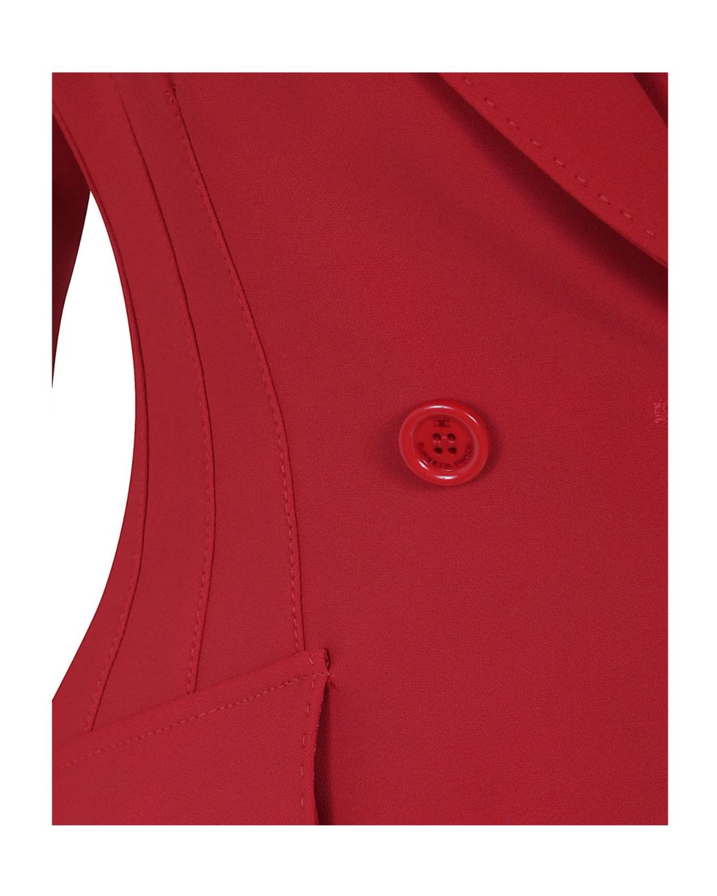 Elisabetta Franchi Red Double-Breasted Coat Dress