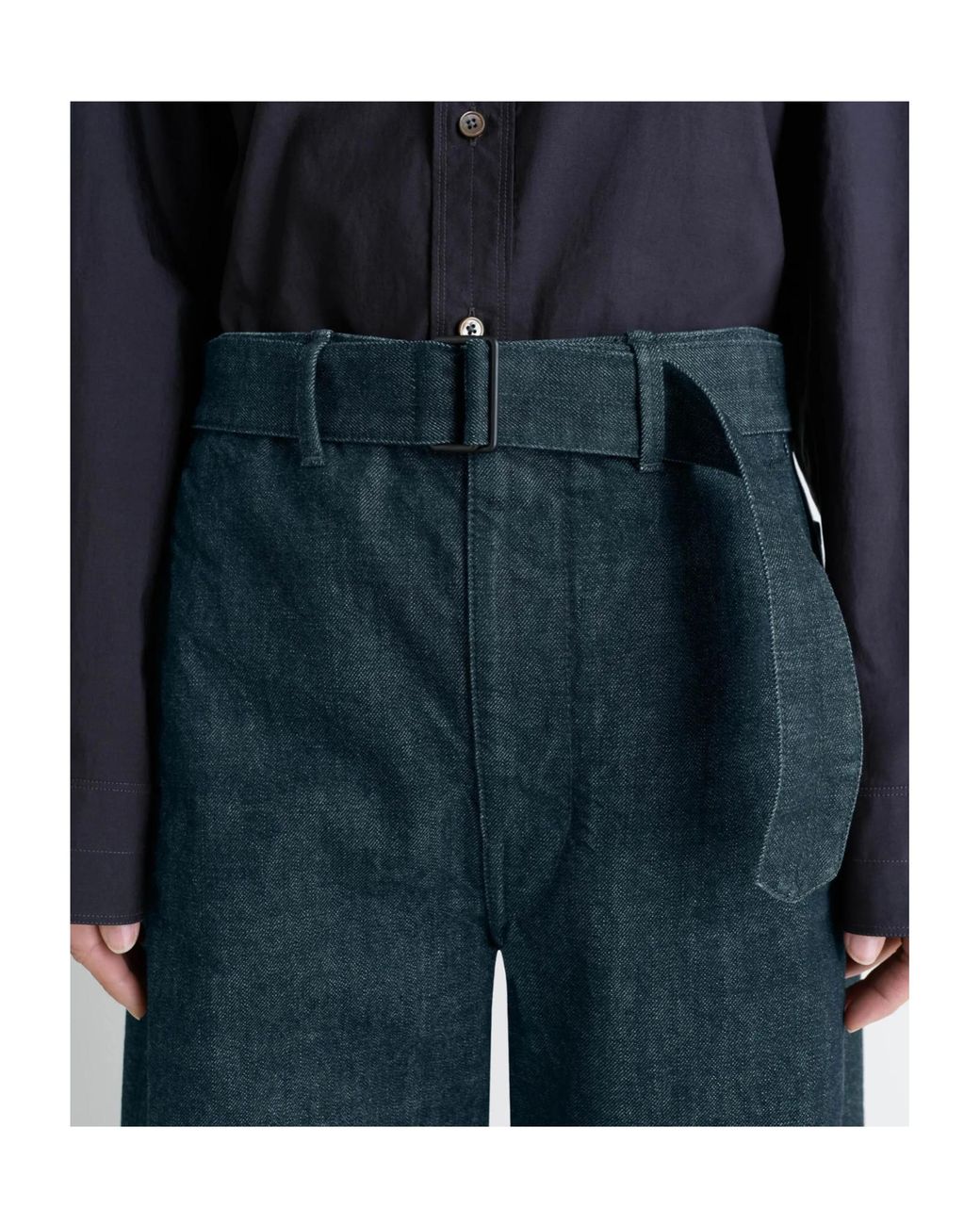 Lemaire Blue Belted Twisted Jeans for men