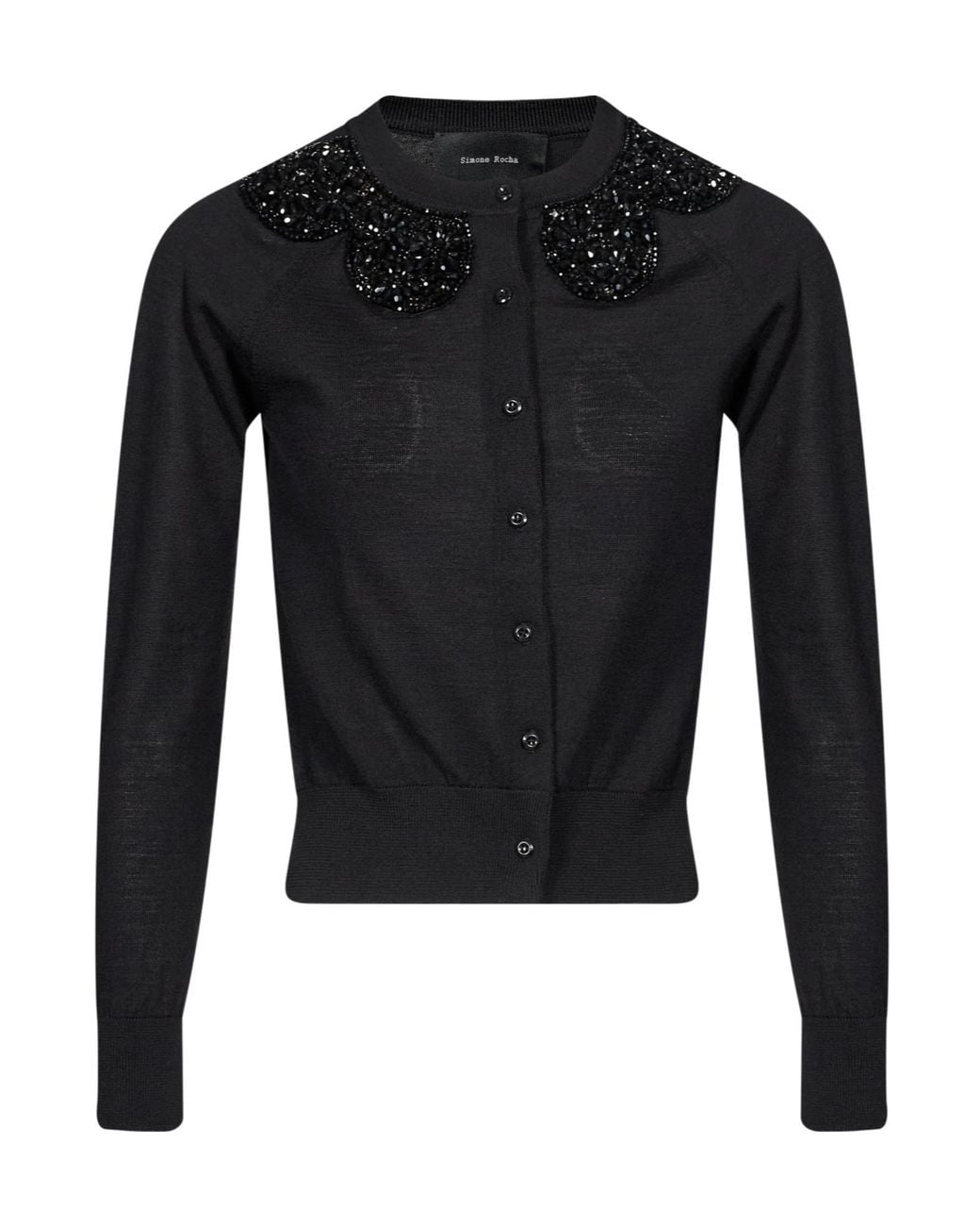 Simone Rocha Black Long-Sleeved Cardigan